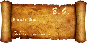 Basch Ond névjegykártya